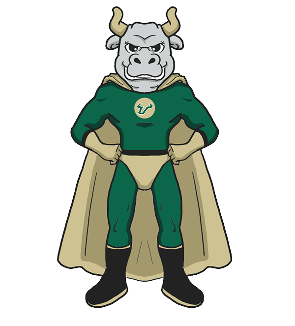 Rocky D. Bull Dressed Up as a Superhero